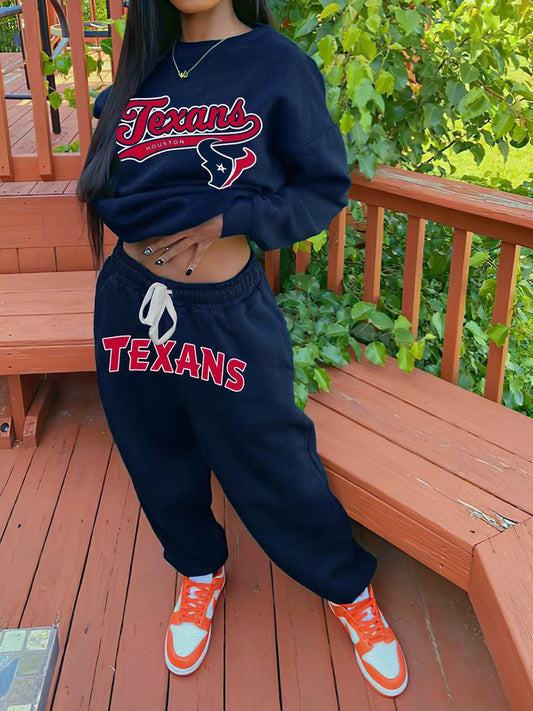 Houston Texans Drop Shoulder Sweatshirt and Sweatpants AZBTDSS000024
