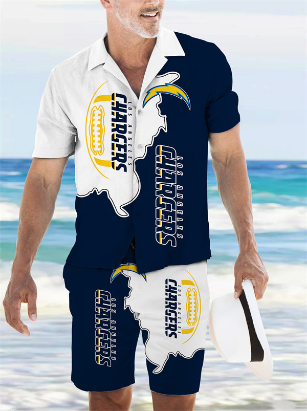 Los Angeles Chargers Combo Hawaiian Shirt and Shorts AZBTHWSS000041