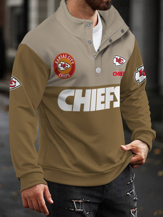 Kansas City Chiefs Casual Colorful Stand Collar Sweatshirt AZBTSCSW000454