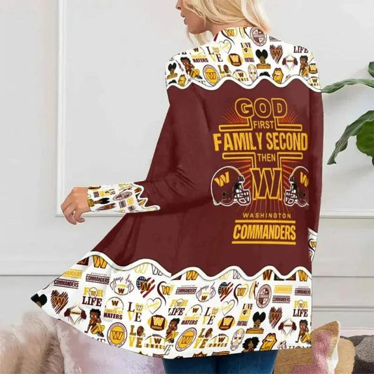 Washington Commanders Women Patch Pocket Cardigan BT194