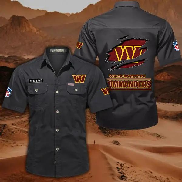 Washington Commanders Men’s Short Sleeve Cargo Shirts New 2025 AZBT2DCGS000031