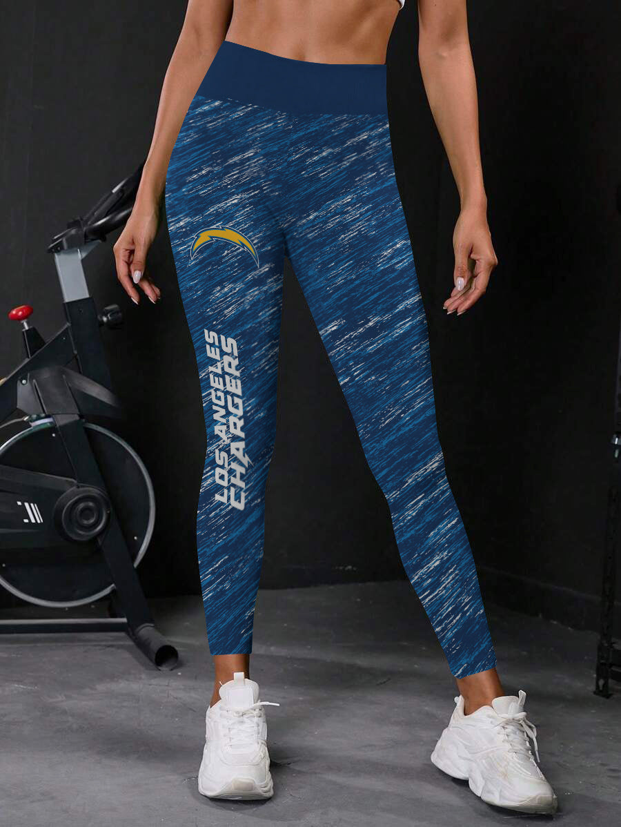 Los Angeles Chargers High Waist Push Up Printed Leggings (1)