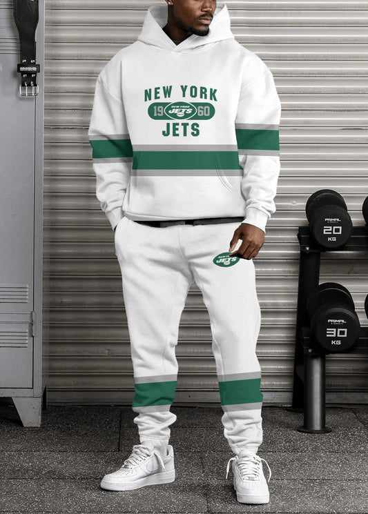 New York Jets Combo Pullover Hoodie And Sweatpants AZBTPHSP000356