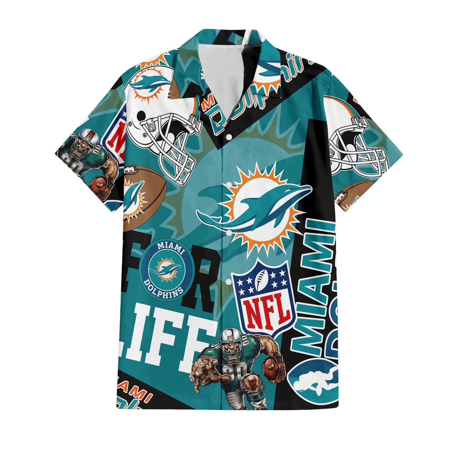 Miami Dolphins Custom Limited Edition For Life Hawaiian Shirt and Shorts AZHAHWSS000278