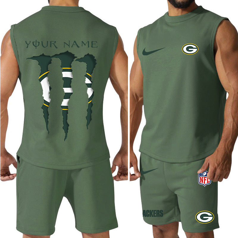 Green Bay Packers Colorful Combo Men Jersey Tank Top and Shorts AZBTCMJTTS000017