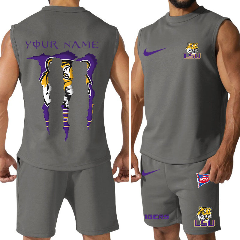LSU Tigers Colorful Combo Men Jersey Tank Top and Shorts AZBTCMJTTS000048