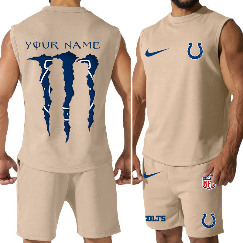 Indianapolis Colts Colorful Combo Men Jersey Tank Top and Shorts AZBTCMJTTS000019
