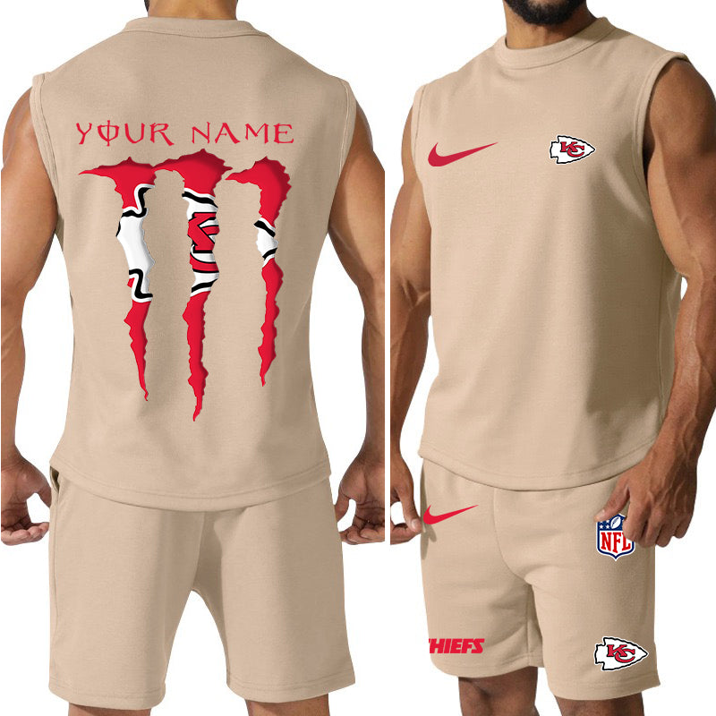 Kansas City Chiefs Colorful Combo Men Jersey Tank Top and Shorts AZBTCMJTTS000021