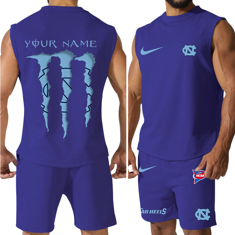 North Carolina Tar Heels Colorful Combo Men Jersey Tank Top and Shorts AZBTCMJTTS000056