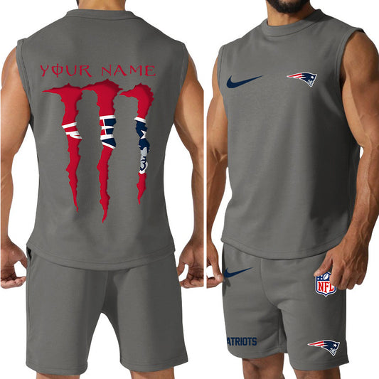 New England Patriots Colorful Combo Men Jersey Tank Top and Shorts AZBTCMJTTS000024