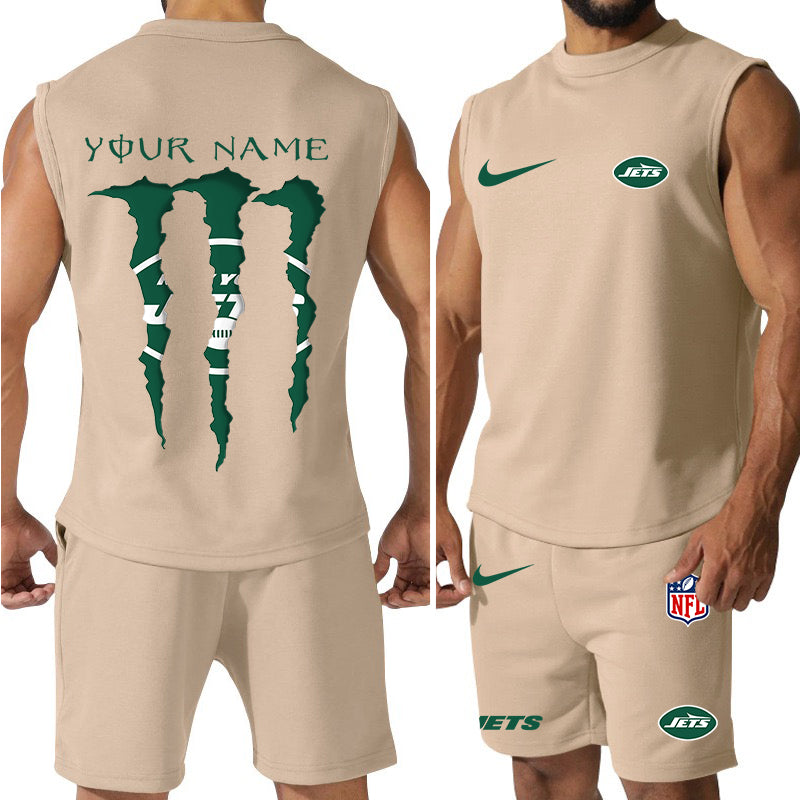 New York Jets Colorful Combo Men Jersey Tank Top and Shorts AZBTCMJTTS000027