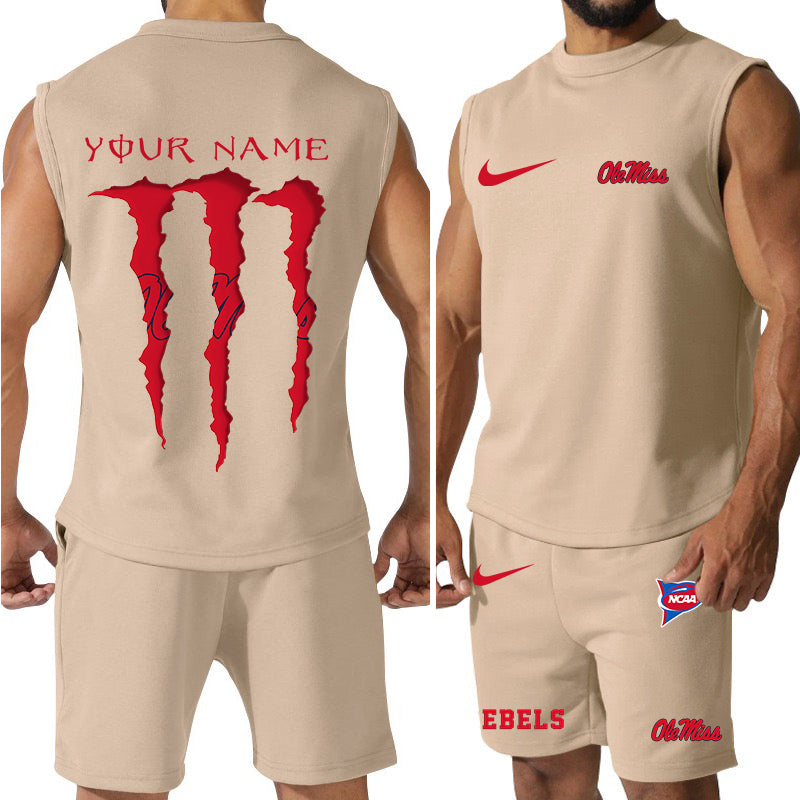 Ole Miss Rebels Colorful Combo Men Jersey Tank Top and Shorts AZBTCMJTTS000061