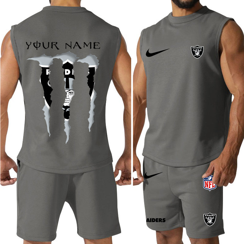 Las Vegas Raiders Colorful Combo Men Jersey Tank Top and Shorts AZBTCMJTTS000028