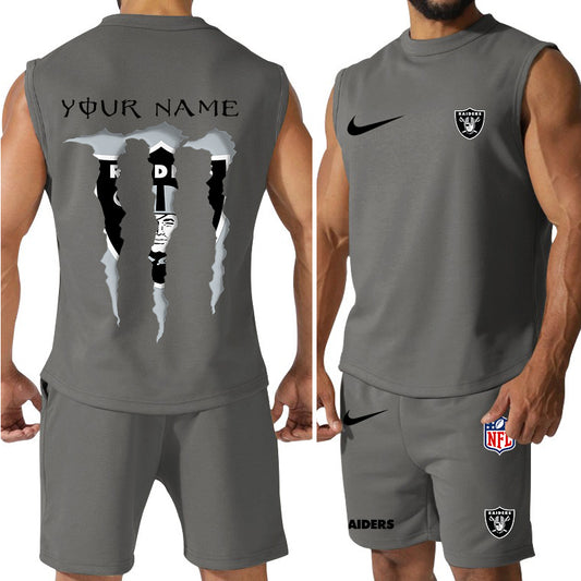 Las Vegas Raiders Colorful Combo Men Jersey Tank Top and Shorts AZBTCMJTTS000028