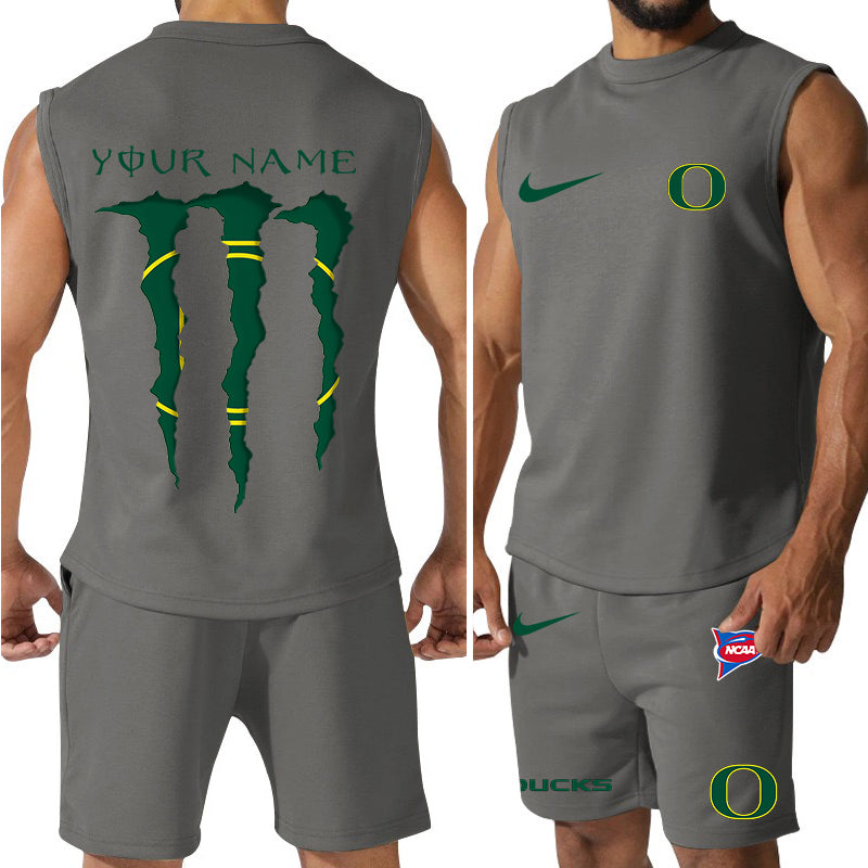 Oregon Ducks Colorful Combo Men Jersey Tank Top and Shorts AZBTCMJTTS000062