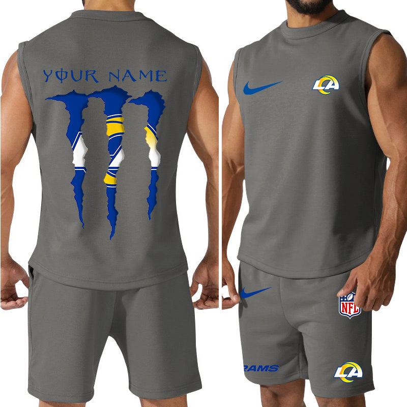 Los Angeles Rams Colorful Combo Men Jersey Tank Top and Shorts AZBTCMJTTS000031