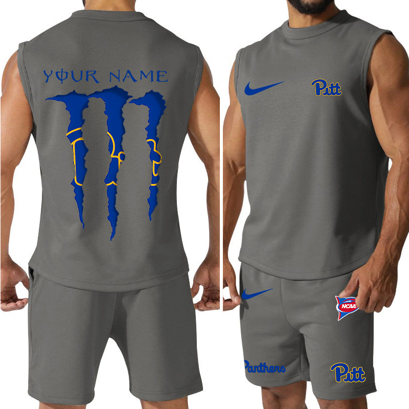 Pittsburgh Panthers Colorful Combo Men Jersey Tank Top and Shorts AZBTCMJTTS000064