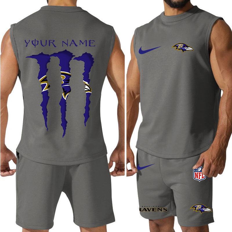 Baltimore Ravens Colorful Combo Men Jersey Tank Top and Shorts AZBTCMJTTS000008
