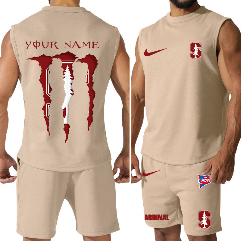 Stanford Cardinal Colorful Combo Men Jersey Tank Top and Shorts AZBTCMJTTS000034