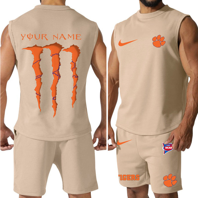Clemson Tigers Colorful Combo Men Jersey Tank Top and Shorts AZBTCMJTTS000051