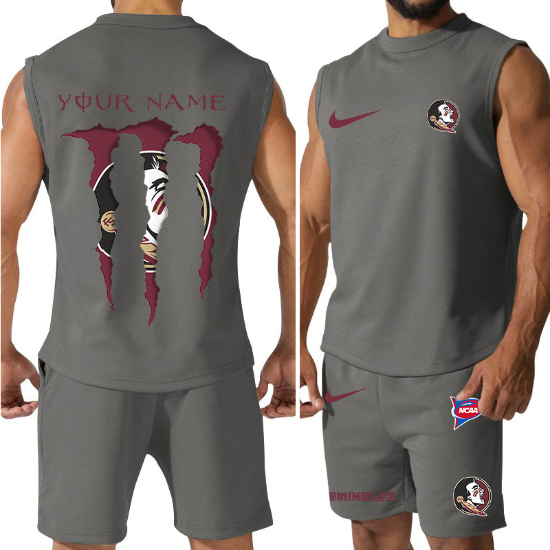 Florida State Seminoles Colorful Combo Men Jersey Tank Top and Shorts AZBTCMJTTS000049