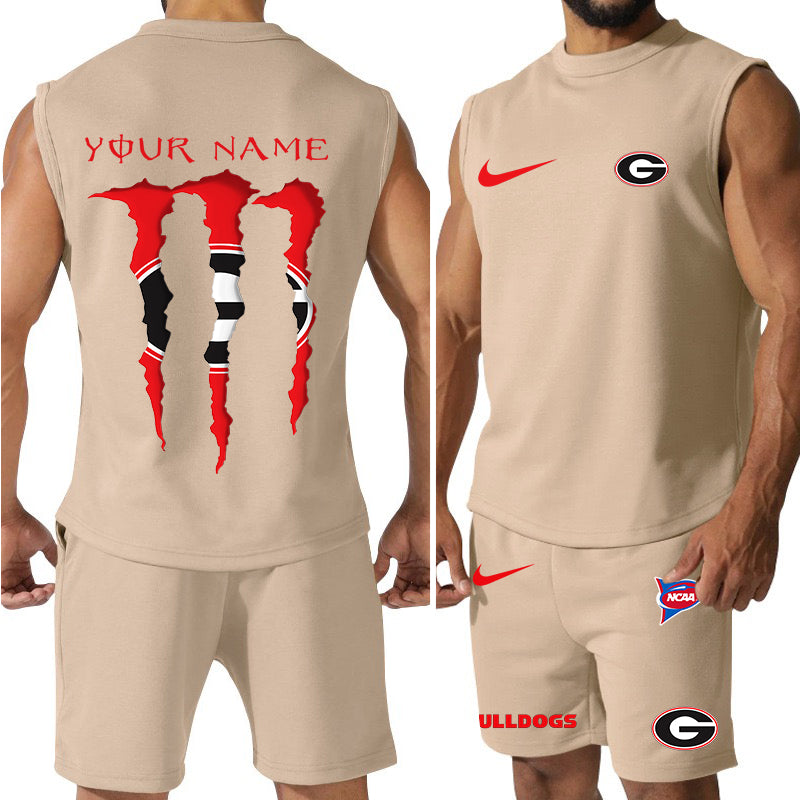 Georgia Bulldogs Colorful Combo Men Jersey Tank Top and Shorts AZBTCMJTTS000044