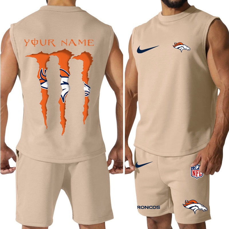 Denver Broncos Colorful Combo Men Jersey Tank Top and Shorts AZBTCMJTTS000015