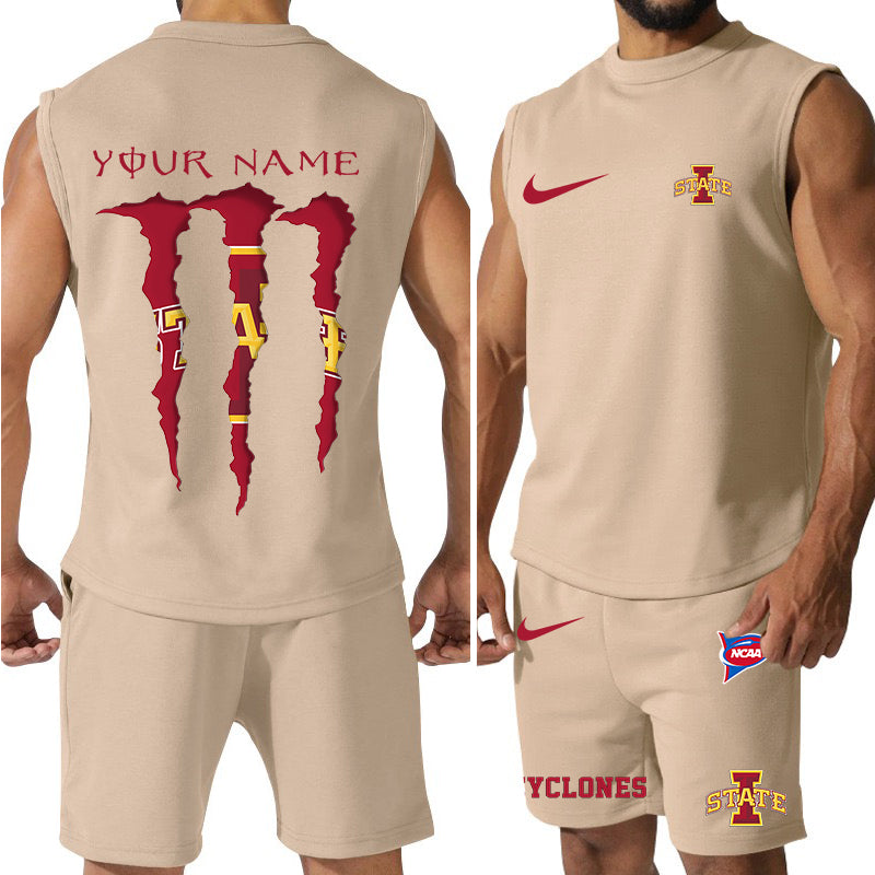 Iowa State Cyclones Colorful Combo Men Jersey Tank Top and Shorts AZBTCMJTTS000053