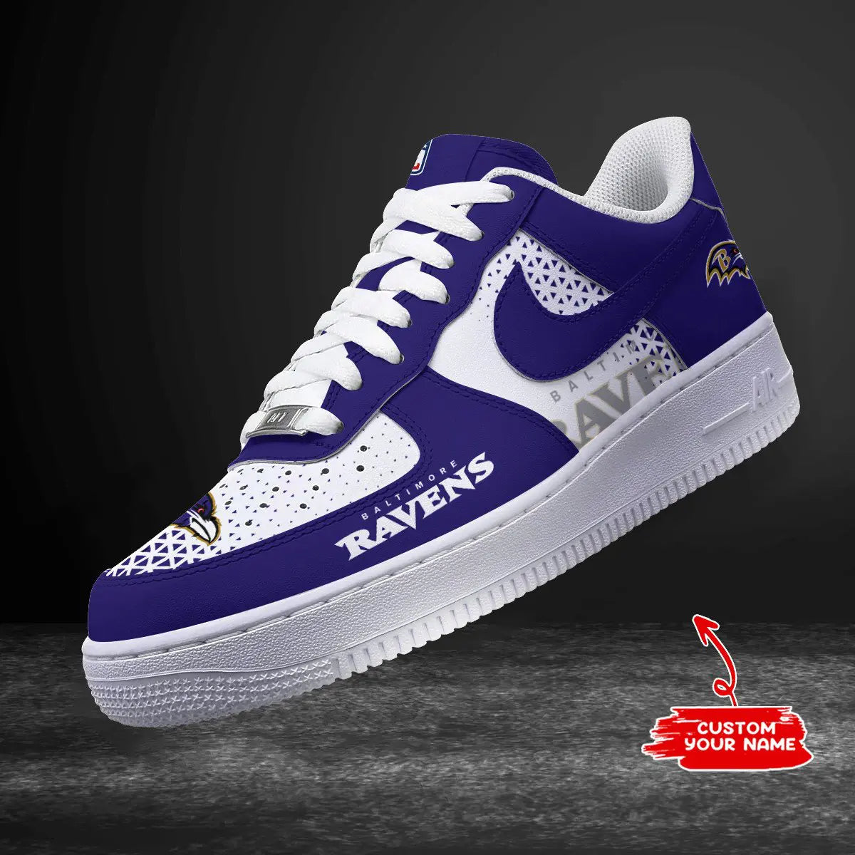 Baltimore Ravens Personalized AF1-1 Logo Pattern Sneakers AZBTAF1000204