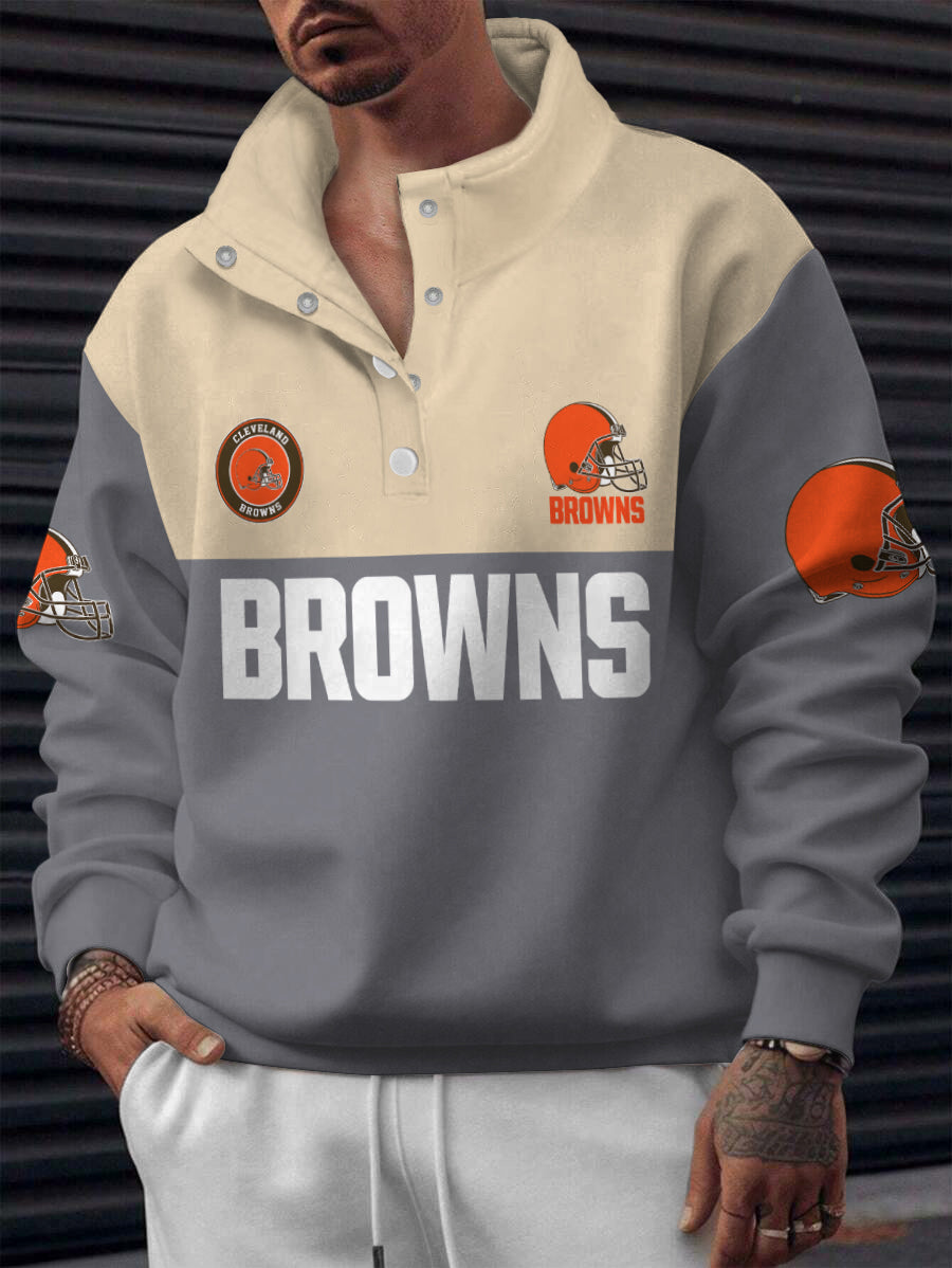 Cleveland Browns Casual Colorful Stand Collar Sweatshirt AZBTSCSW000564