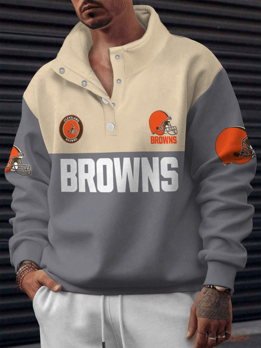 Cleveland Browns Casual Colorful Stand Collar Sweatshirt AZBTSCSW000564
