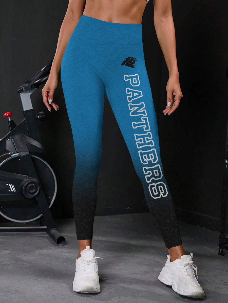 Carolina Panthers High Waist Push Up Printed Leggings (2)