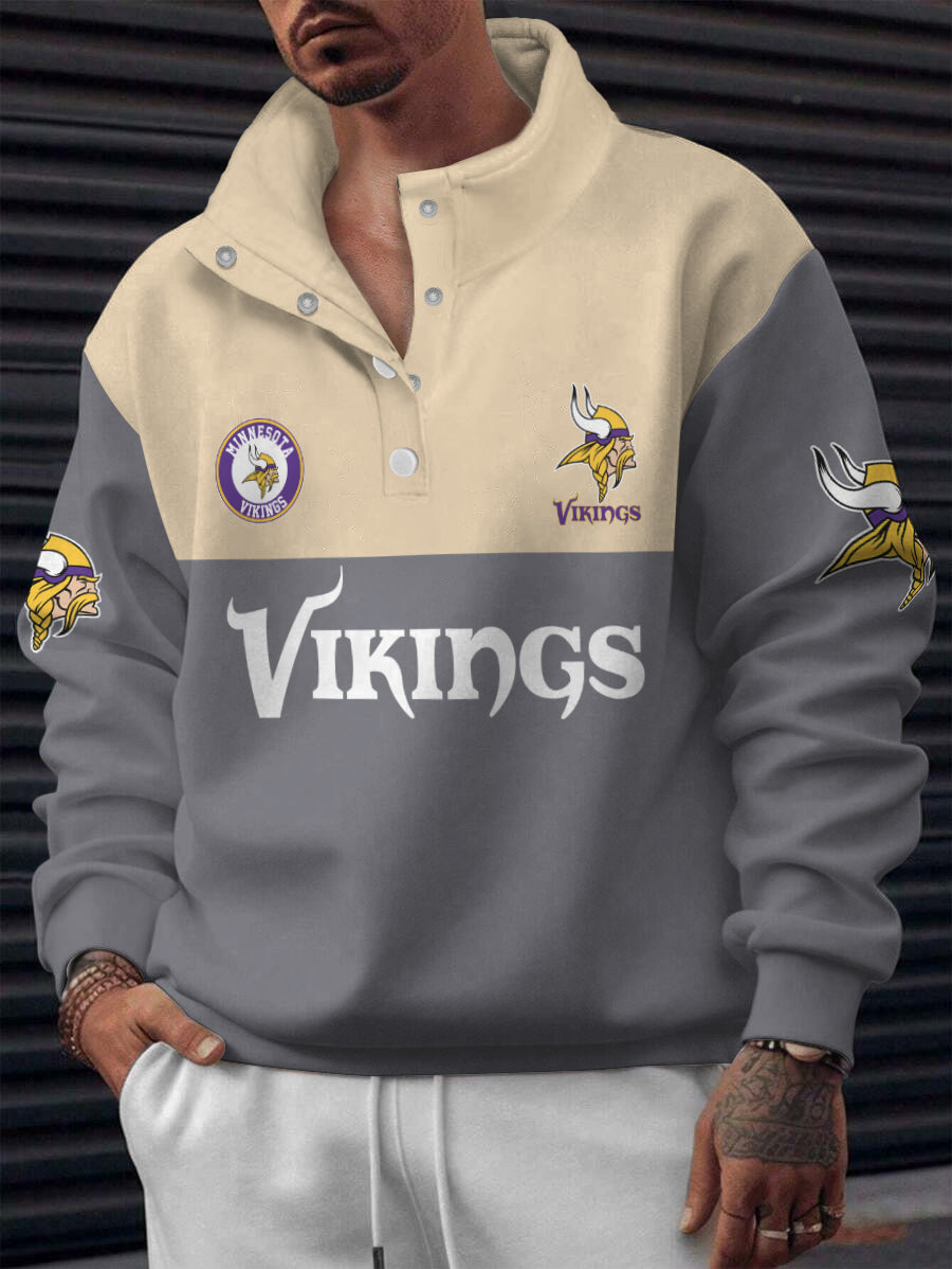 Minnesota Vikings Casual Colorful Stand Collar Sweatshirt AZBTSCSW000556