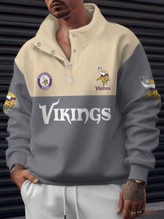 Minnesota Vikings Casual Colorful Stand Collar Sweatshirt AZBTSCSW000556