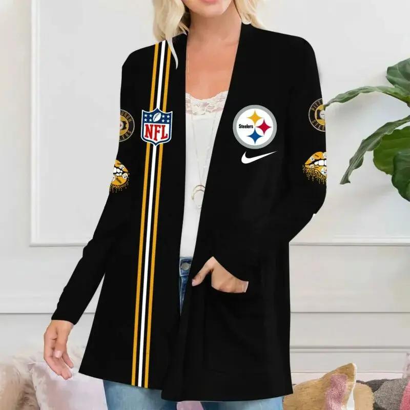 Pittsburgh Steelers Women Patch Pocket Cardigan BT155