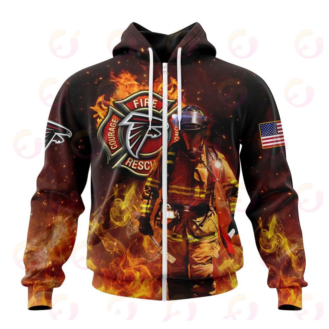 Atlanta Falcons Honor Firefighters – First Responders All Over Printed T-shirt Sweatshirt Hoodie AZCHD825