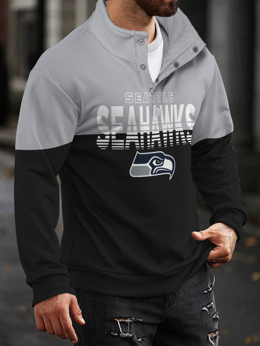 Seattle Seahawks Casual Colorful Stand Collar Sweatshirt AZBTSCSW000302