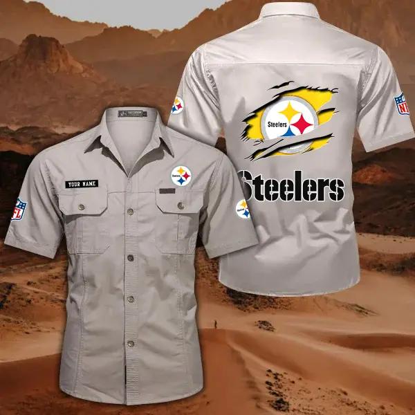Pittsburgh Steelers Men’s Short Sleeve Cargo Shirts New 2025 AZBT2DCGS000032