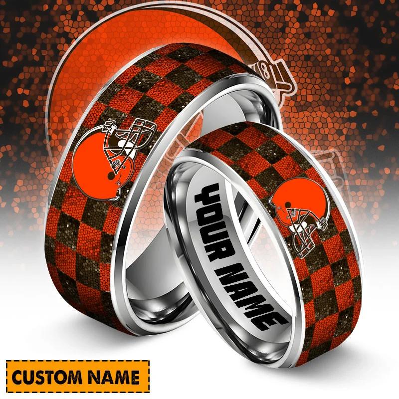 Cleveland Browns Special Stainless Ring Custom Name AZBTSR000014