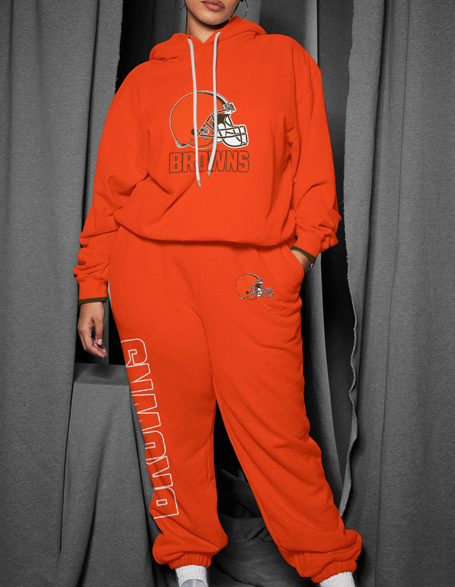 Cleveland Browns Combo Pullover Hoodie And Sweatpants AZBTPHSP000413