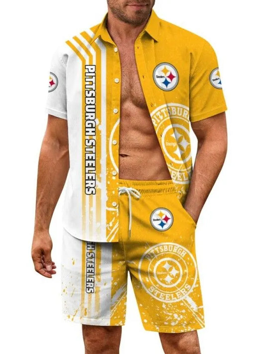 Pittsburgh Steelers Combo Hawaiian Shirt and Shorts AZBTHWSS000226