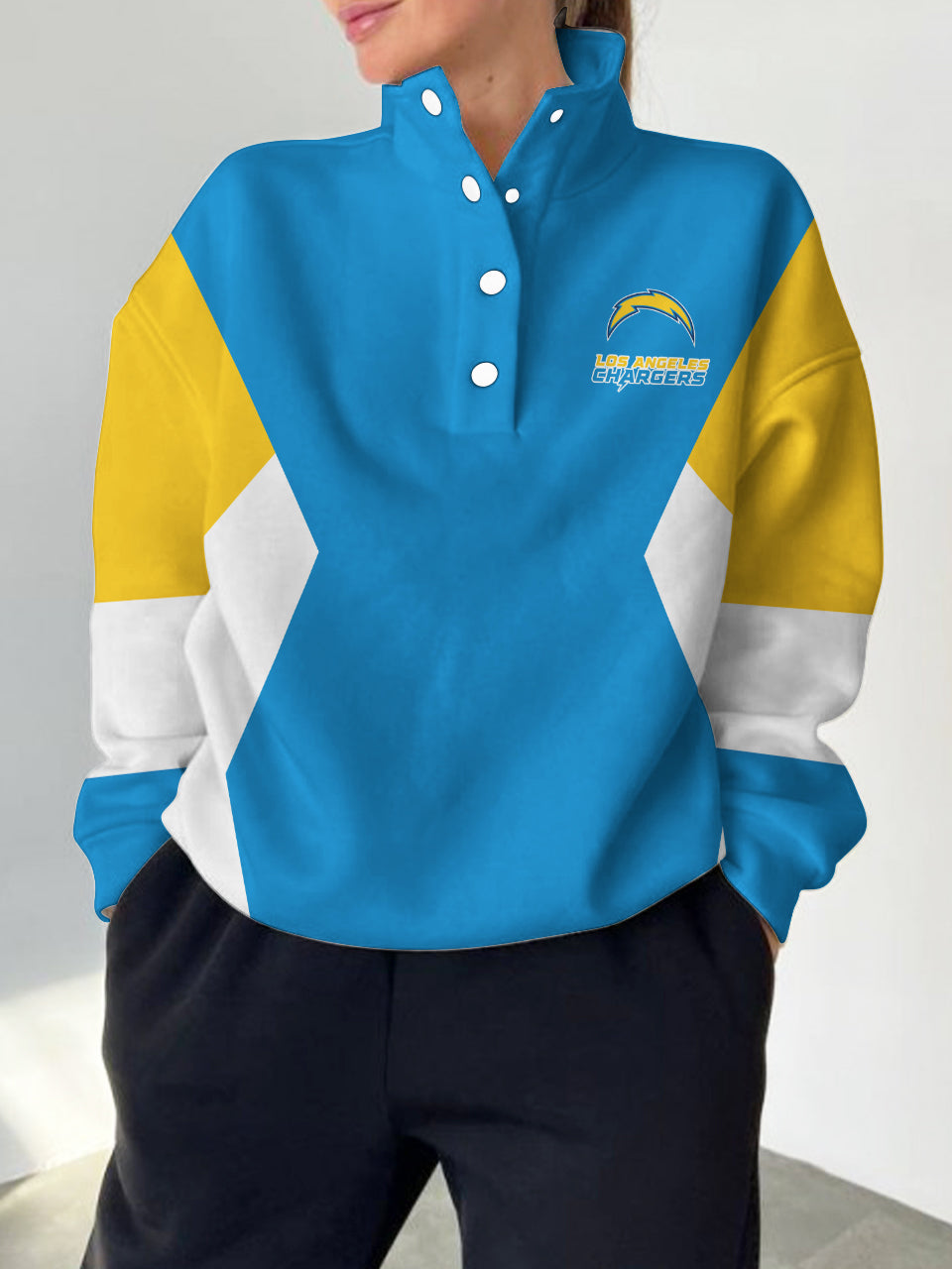 Los Angeles Chargers Casual Colorful Stand Collar Sweatshirt AZBTSCSW000471
