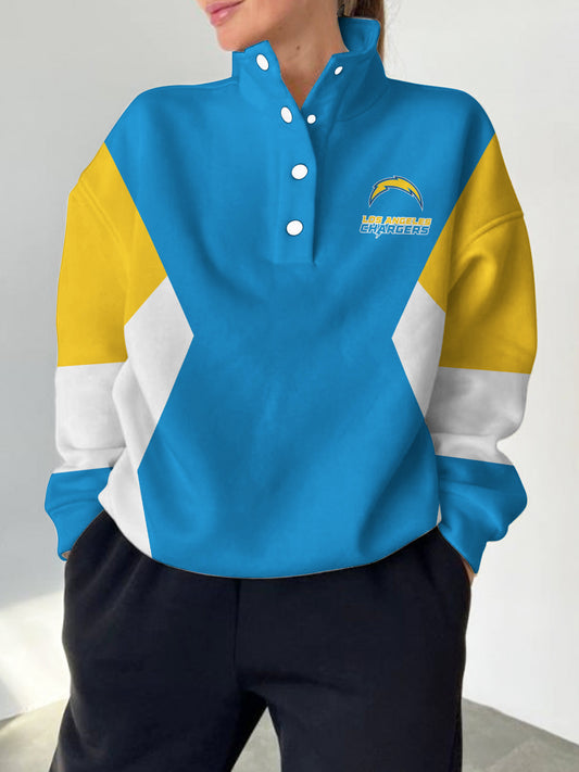 Los Angeles Chargers Casual Colorful Stand Collar Sweatshirt AZBTSCSW000471