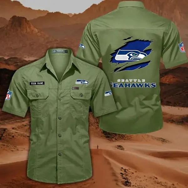 Seattle Seahawks Men’s Short Sleeve Cargo Shirts New 2025 AZBT2DCGS000028