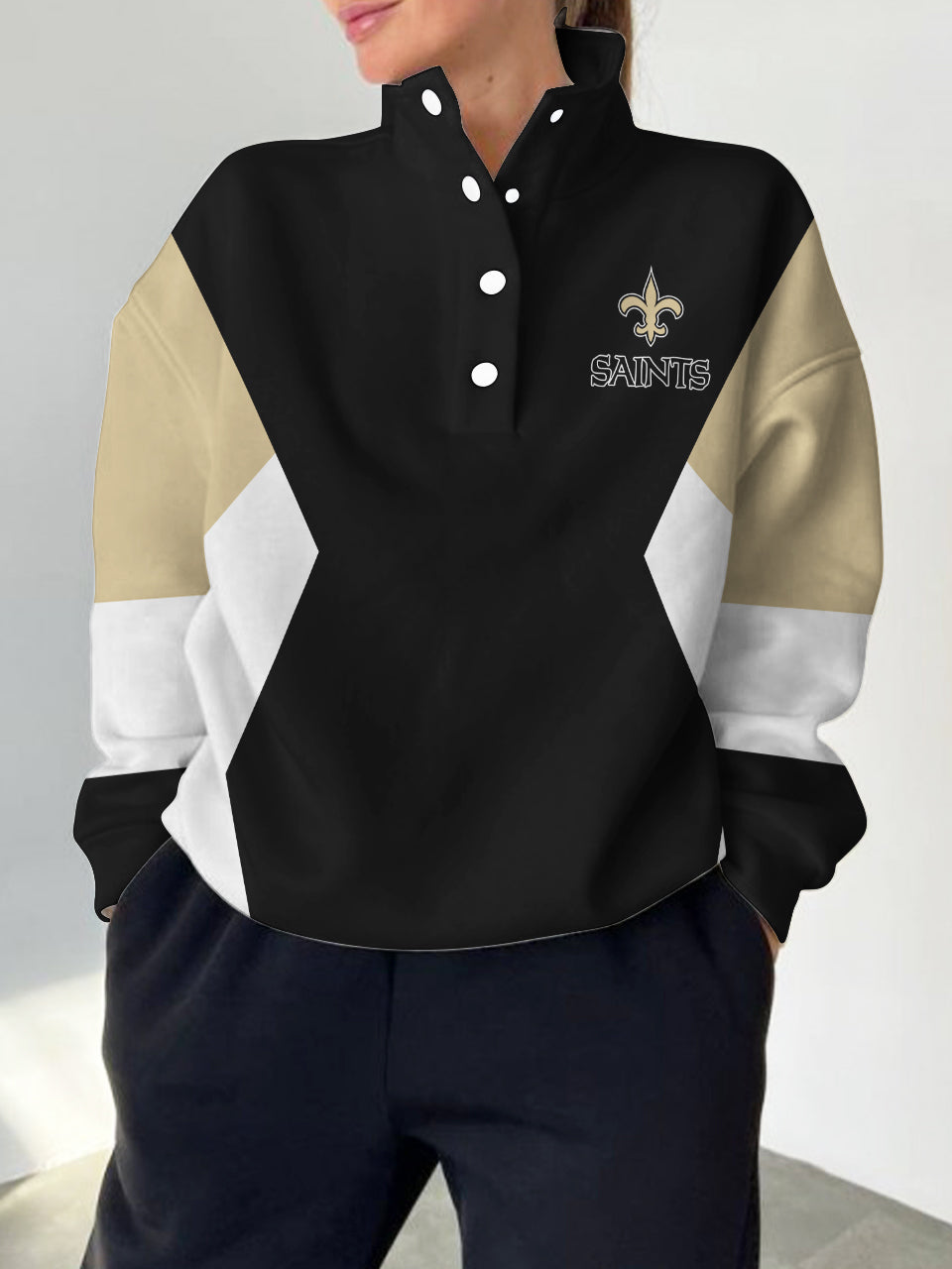 New Orleans Saints Casual Colorful Stand Collar Sweatshirt AZBTSCSW000524