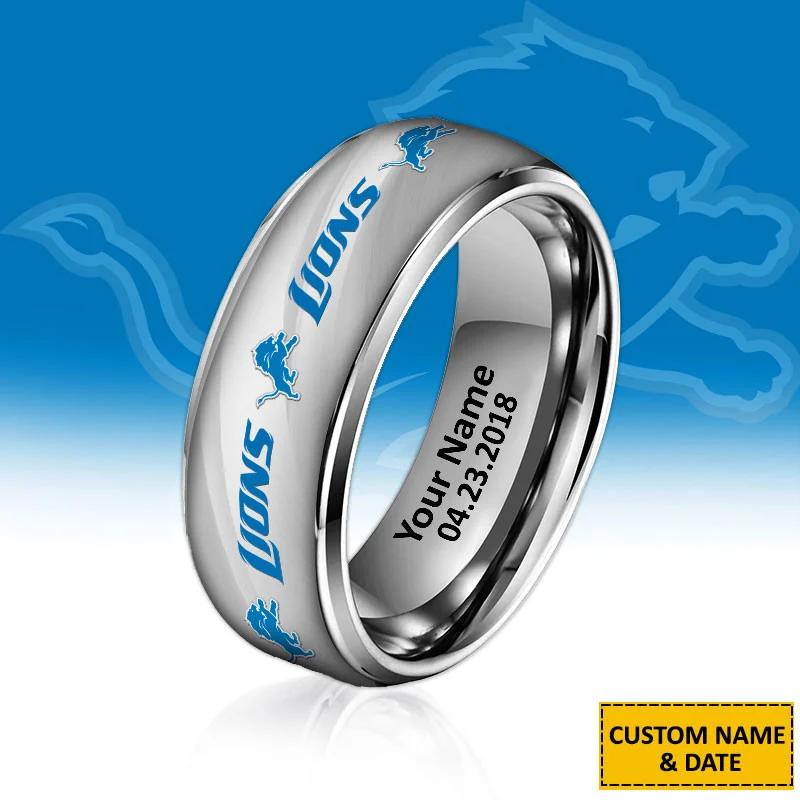 Detroit Lions Special Stainless Ring Custom Name AZBTSR000061