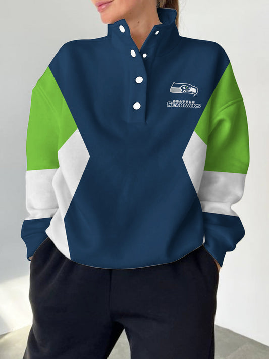 Seattle Seahawks Casual Colorful Stand Collar Sweatshirt AZBTSCSW000288