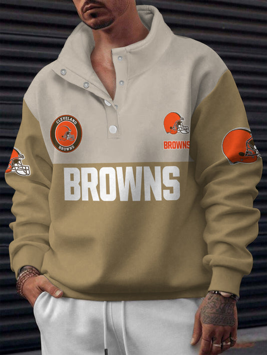 Cleveland Browns Casual Colorful Stand Collar Sweatshirt AZBTSCSW000546