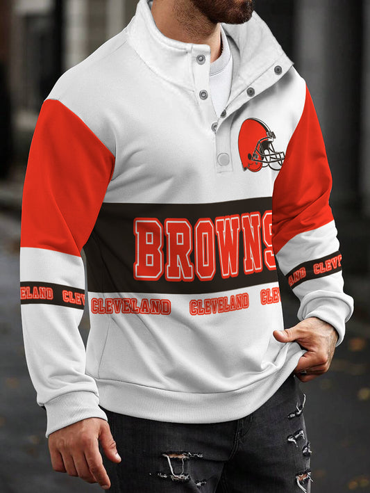 Cleveland Browns Casual Colorful Stand Collar Sweatshirt AZBTSCSW000324