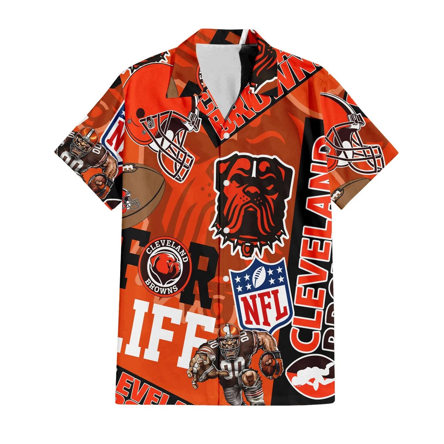 Cleveland Browns Custom Limited Edition For Life Hawaiian Shirt and Shorts AZHAHWSS000259